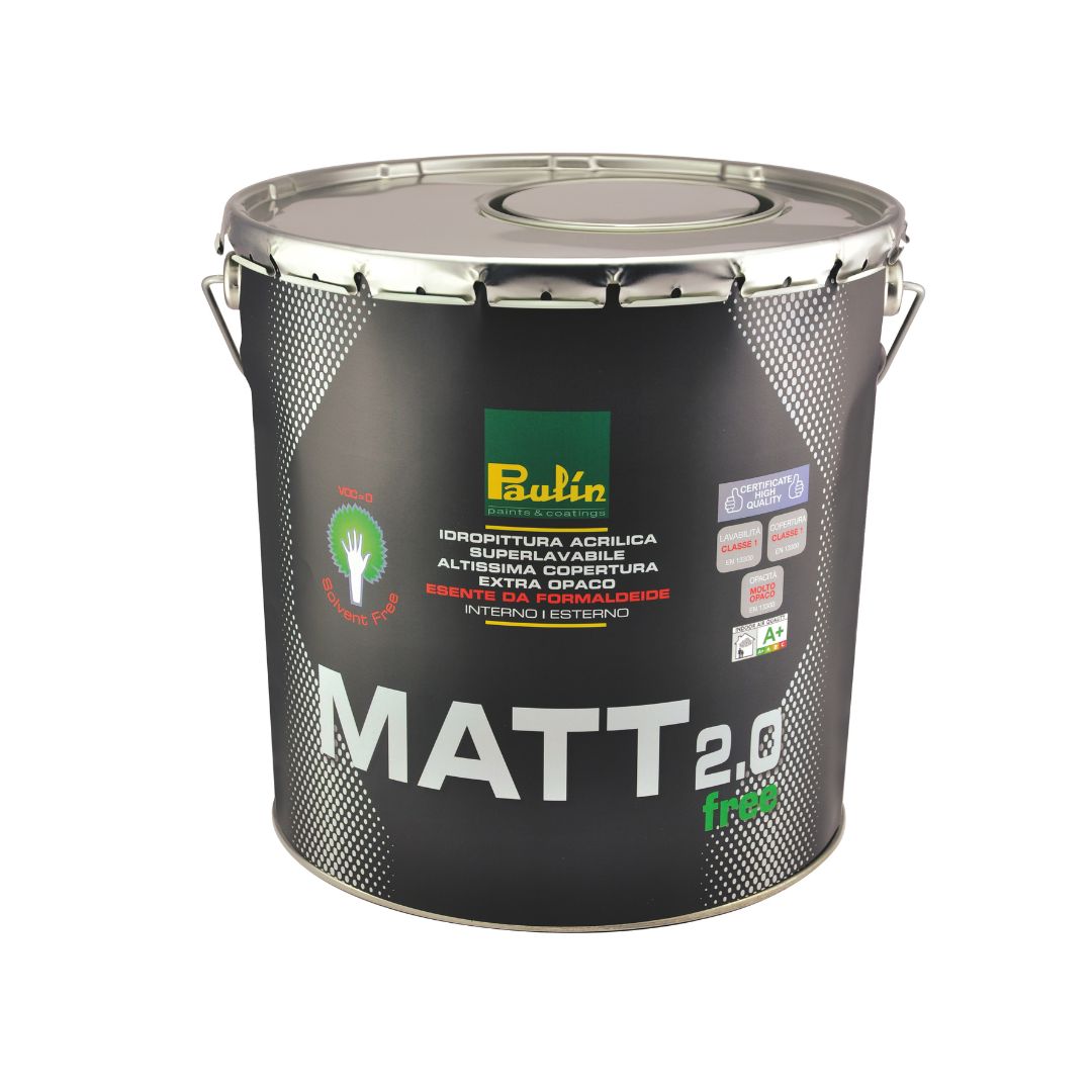 Idropittura super lavabile paulin matt 2.0 ultra coprente lt.12,5.
